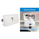 Adjustable Camper RV External Exterior Shower Box Kit with Lock (White)