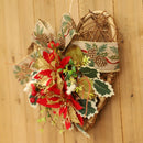 Home Decor Christmas Wreath Heart-shaped Door Hanging Wreath Flower Garland