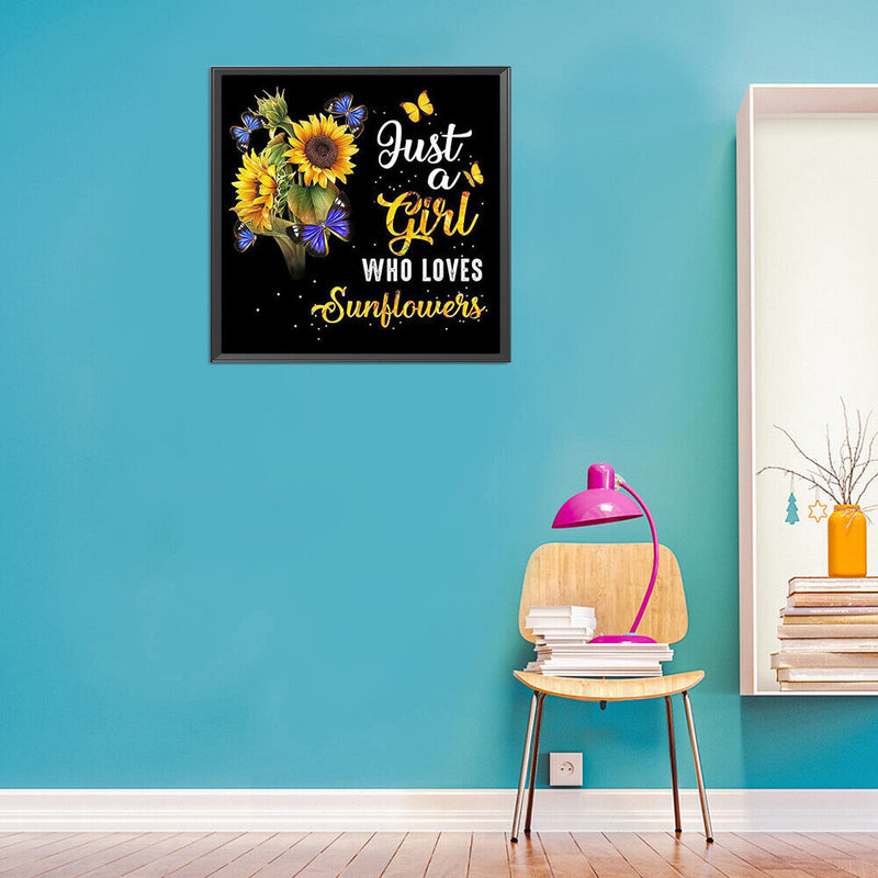 DIY Full Round Drill Diamond Painting Sunflower and English Rhinesto