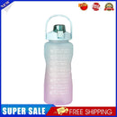 2000ml Water Bottle Sports Leakproof Time Marker Drinking Cup (Blue Purple)