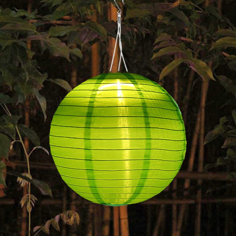 8 inch LED Round Solar Lantern Waterproof Pendant for Garden Decor (Green)
