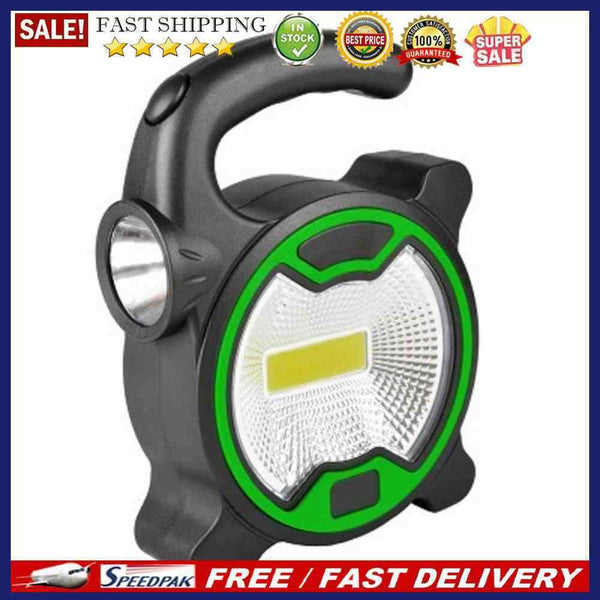 Handheld COB LED Hiking Flashlight Outdoor Tent Camping Flash Lights Green