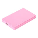 2.5 inch USB 2.0 SATA HDD Hard Disk Drive External Portable SSD Case (Pink)