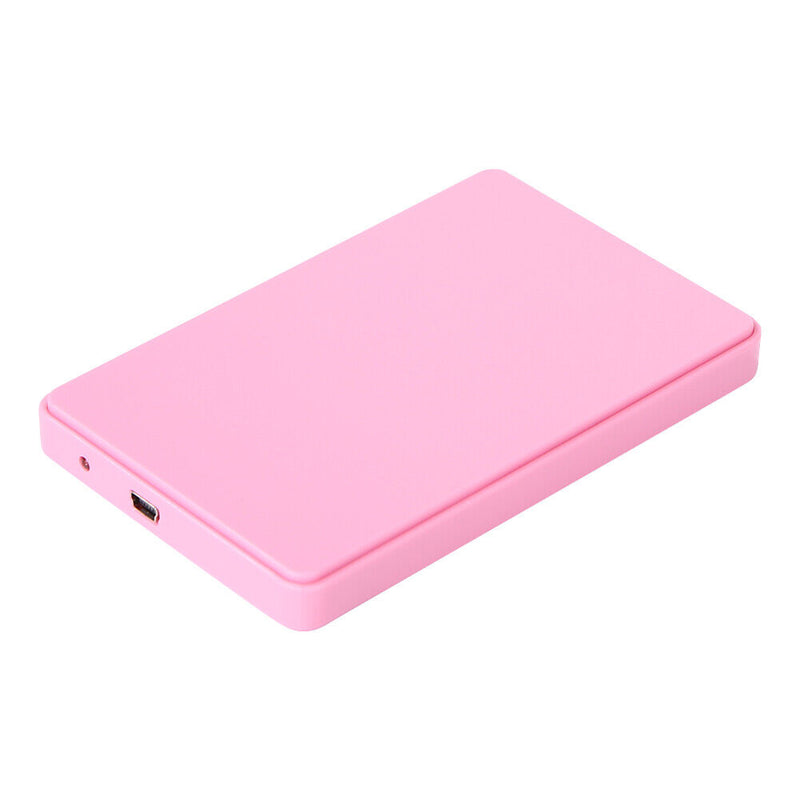 2.5 inch USB 2.0 SATA HDD Hard Disk Drive External Portable SSD Case (Pink)