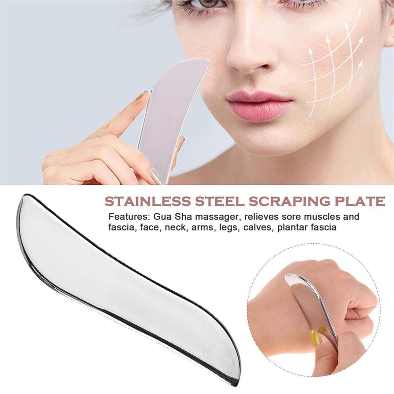Gua Sha 304Stainless Steel Plate Board Scraper Loose Muscle Body Massage Therap`