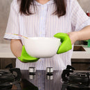 2pcs Silicone Anti-Slip Oven Gloves Heat Resistant Cooking Glove (Green)