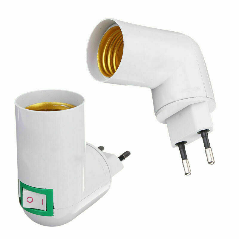 EU-Stecker-Adapter E27 LED Lampe Lampen SockelHalter Fassung Halterung 2022 C2P8