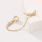 Non Piercing Ear Cuff Wing Earrings Tragus Earrings with Long Chain Tassel
