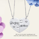 2pcs Love Heart Pendant Splice Daughter Mother Chain Necklace Women Jewelry