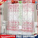 2PCS Peony Curtain Living Room Bedroom Home Door Window Curtain (Pink)