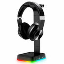 RGB Headphones Display Stand w/ 2 USB Charging Ports Earphone Holder for Gamer