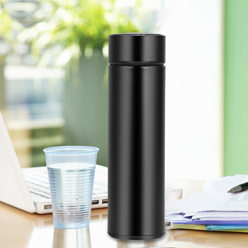 500ml Double-Layer Intelligent Temperature Insulation Water Bottle (Black)