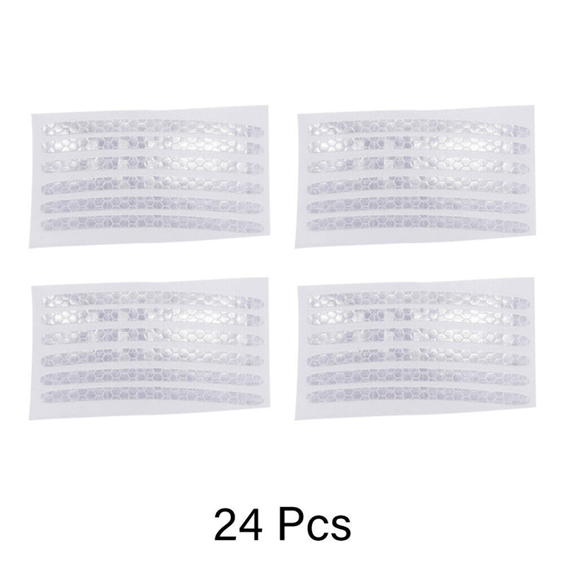 24pcs Reflective Rim Tape Strips Decals Safety Night Driving Wheel Tire Sti