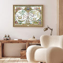 Partial Cross Stitch 14CT Old World Map Counted Embroidery DIY Needlework Kits