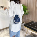 Fashion Women Drawstring Shoulder Bag PU Leather Square Box Crossbody Handbag