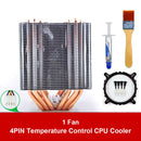 SNOWMAN 6 Heat Pipe Cooling CPU Cooler Fan 4 Pin PWM Quiet Radiator (1 Fan)