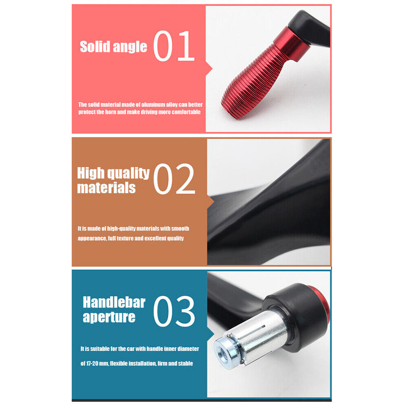 Motorcycle Handguards CNC Aluminum Hand Guards for 7/8 Handlebar (Red) Newly