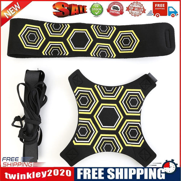 Kids Football Trainer Belt Soccer Kick Throw Practice Training Aid (Yellow)