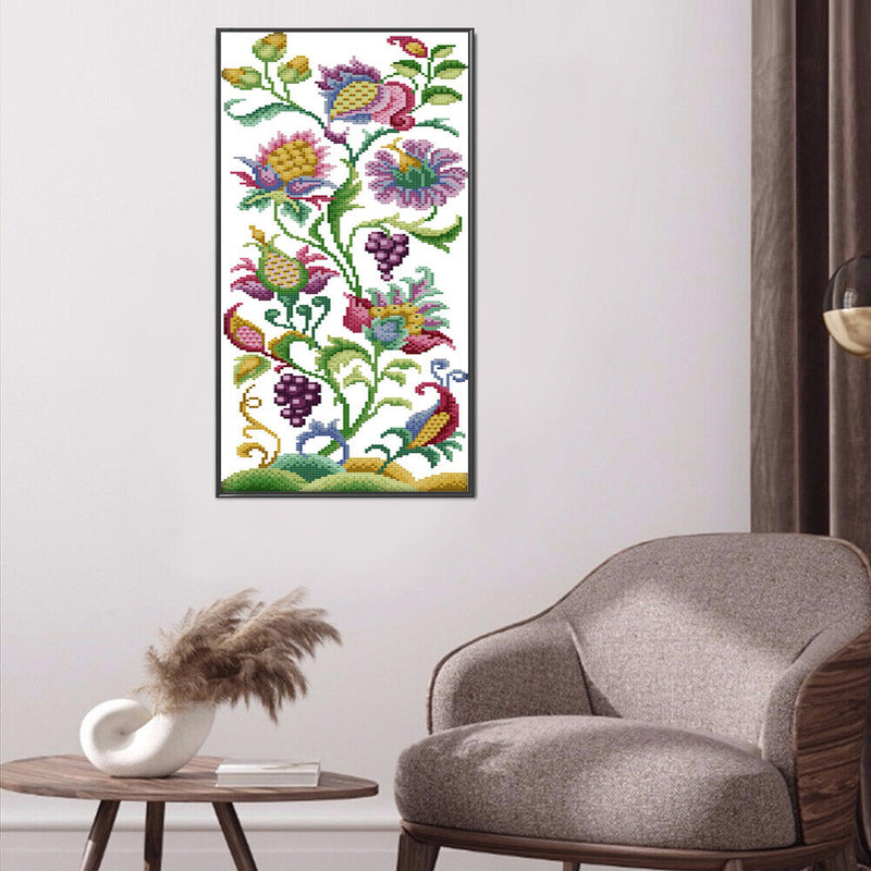 14CT Partial Cross Stitch Fruits Flower Counted DIY Home Decoration Crafts Gifts