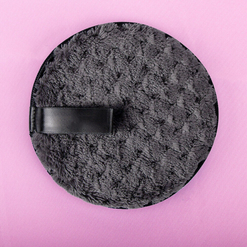 Wash Face Microfiber Puff Double Layer Round Makeup Cleansing Cotton Towel To