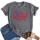 Independence Day Print Flag Tea T-Shirt (Grey XXL)
