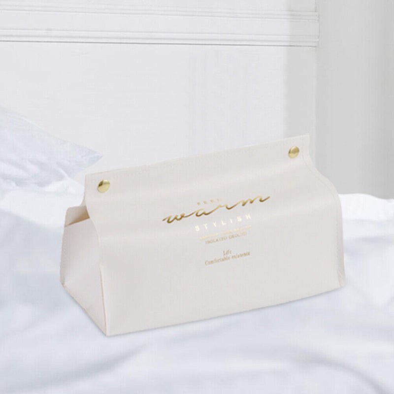 Simple Desktop Napkin Pumping Paper Holder Storage Container Leather Tissue Box