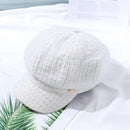Fashion Women Grid Plaid Bonnet Cap Autumn Winter Beret Hat Warm