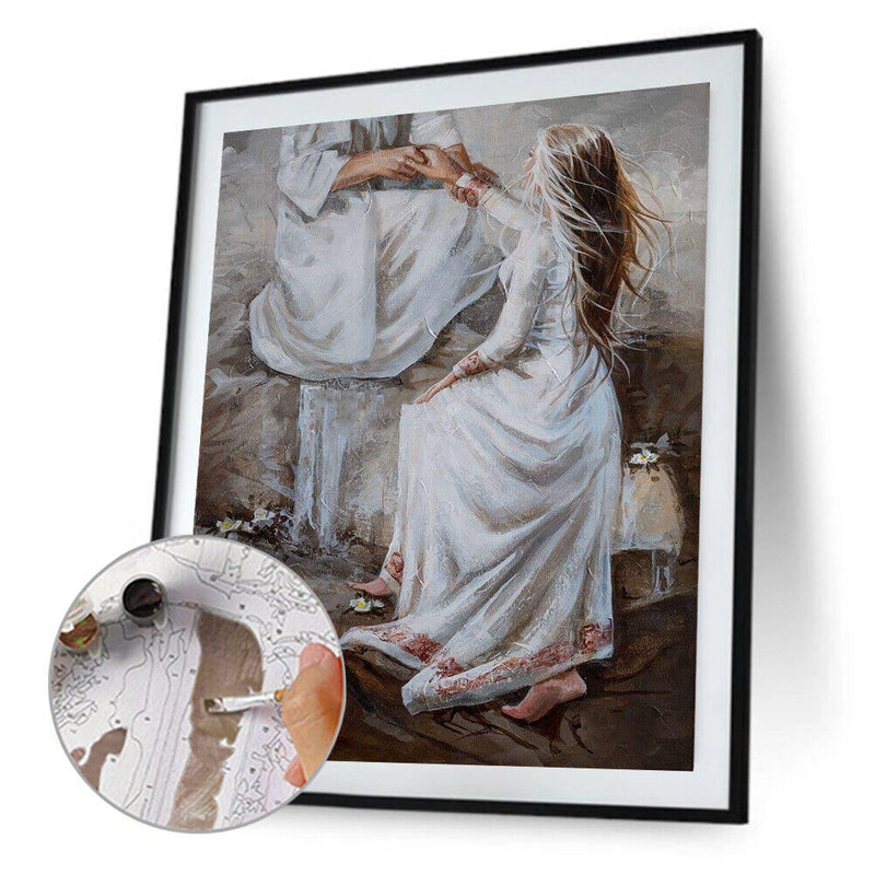 Girl Priest Oil Paint By Numbers Wall Art Posters Picture Craft Kit Home Gift