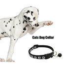 Cat Collar with Bell Adjustable Buckle Collar Footprint Necklace Pet Supplies