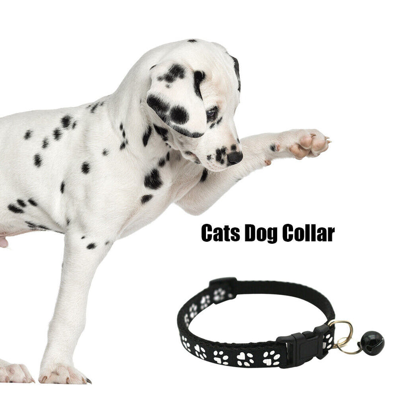 Cat Collar with Bell Adjustable Buckle Collar Footprint Necklace Pet Supplies