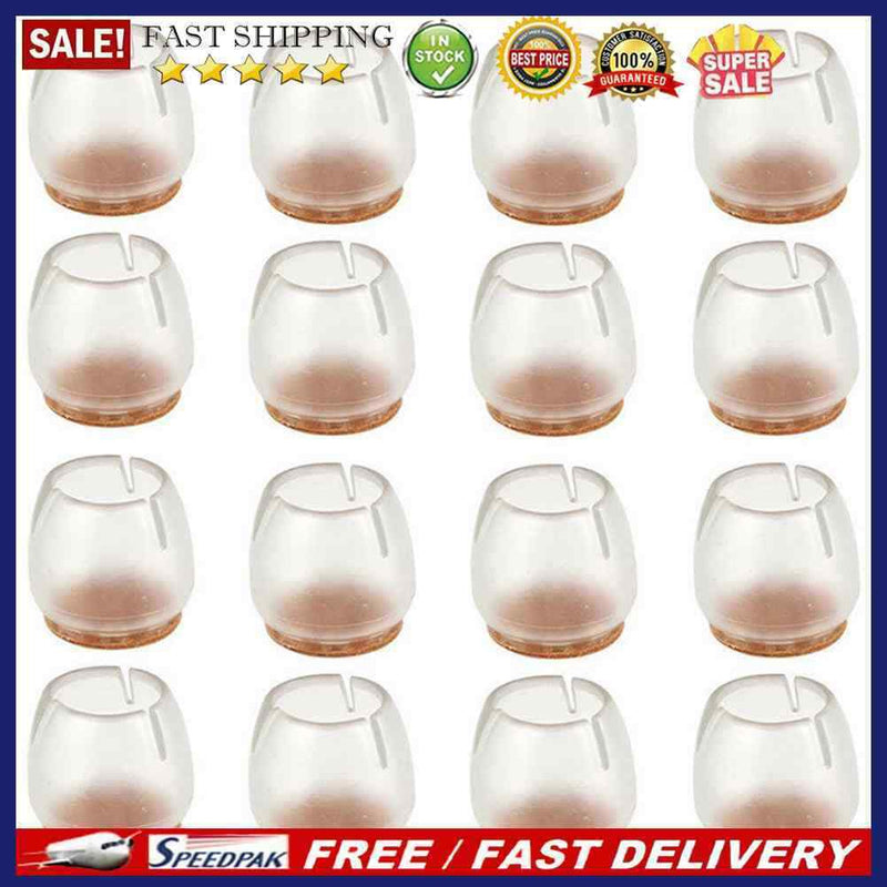 16pcs Durable Non-Slip Chair Desk Leg Protective Case Cap Pad Silicone Tabl