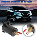 3-Port Baffled Oil Catch Can Tank 2 Inlets 1 Outlet with Drain Valve Black