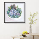 5D DIY Full Round Drill Diamond Painting Succulent Plants Cross Stitch Mosa