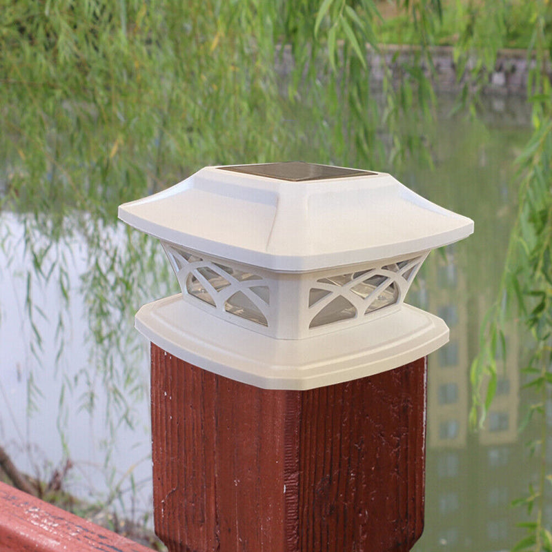 Garden Solar Post Light LED Outdoor Fence Gate Pillar Head Courtyard Lamp Newly
