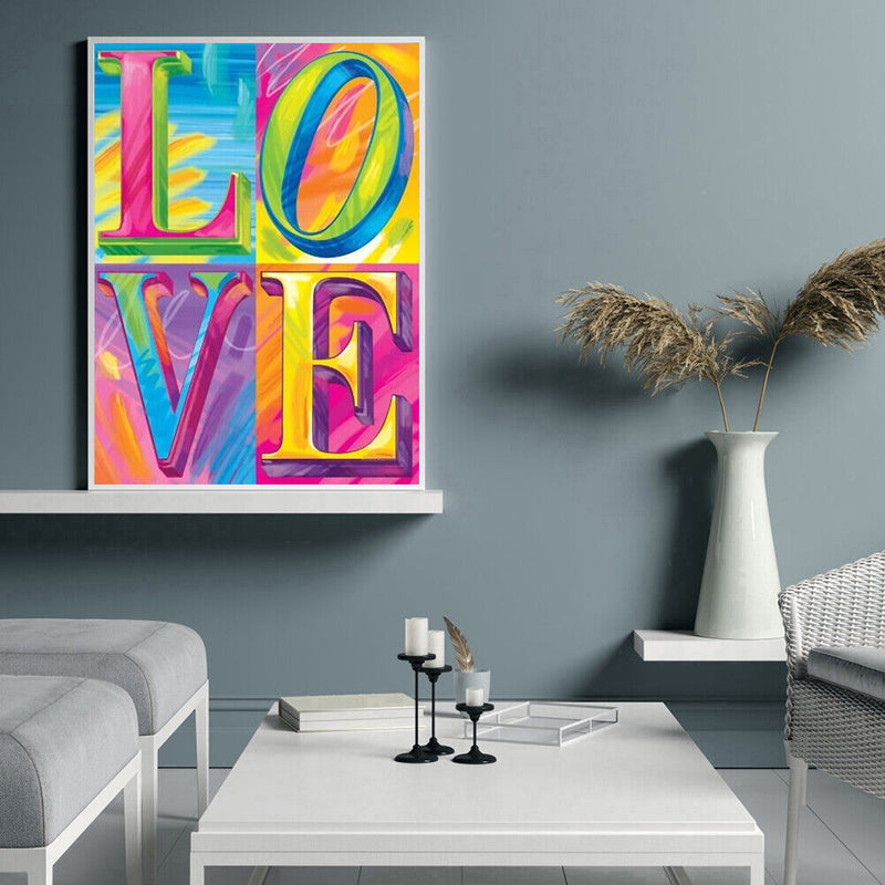 Oil Paint By Numbers Word Of Love Coloring Picture Digital Drawing L270