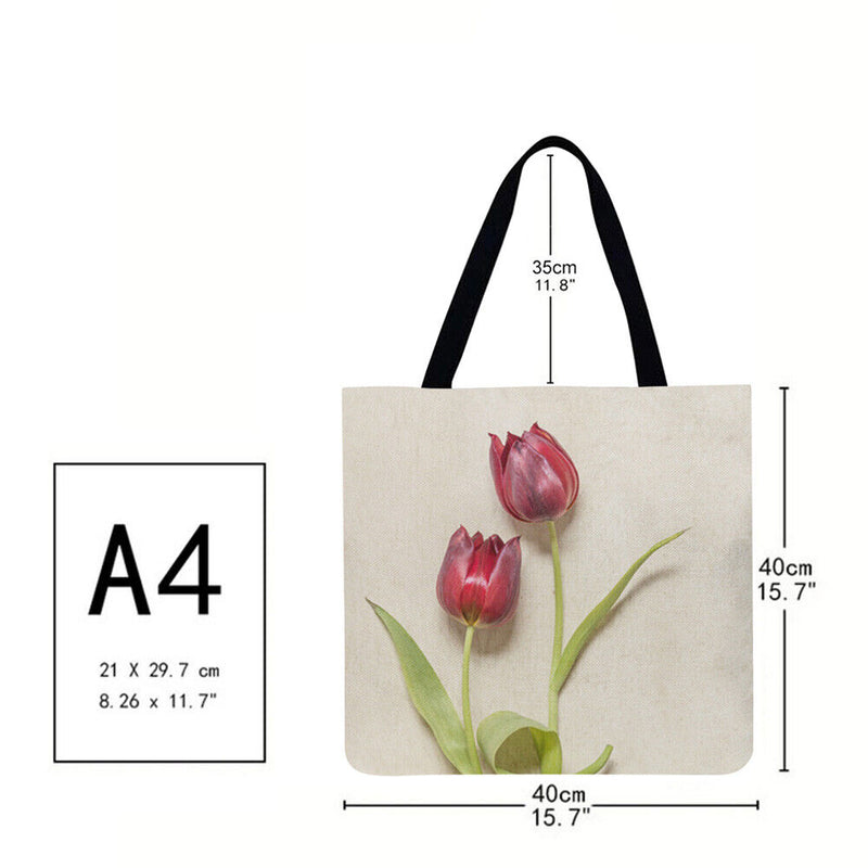 Dasfie Schulter-Einkaufstasche mit Blumenmuster und groï¾em Fassungsverm?en, 40