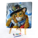 #A Waterside Cat Oil Paint By Numbers Kits DIY Handpainted on Canvas Wall Art