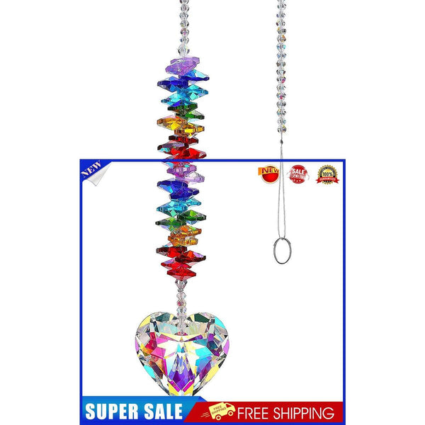 Crystal Love Light Catcher- Hanging Pendant Valentines Day Gifts (Colorful)
