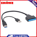 5Gbps SATA to Dual USB3.0 Portable Adapter Cable for External 2.5 inch SATA/HDD