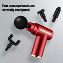 Mini Electric Fascia Gun w/ 4 Heads USB Rechargeable Relax Massager (Red) Newly