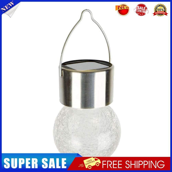 5pcs LED Solar Lamp Cracked Glass Ball Hanging Light Waterproof Decor(F)