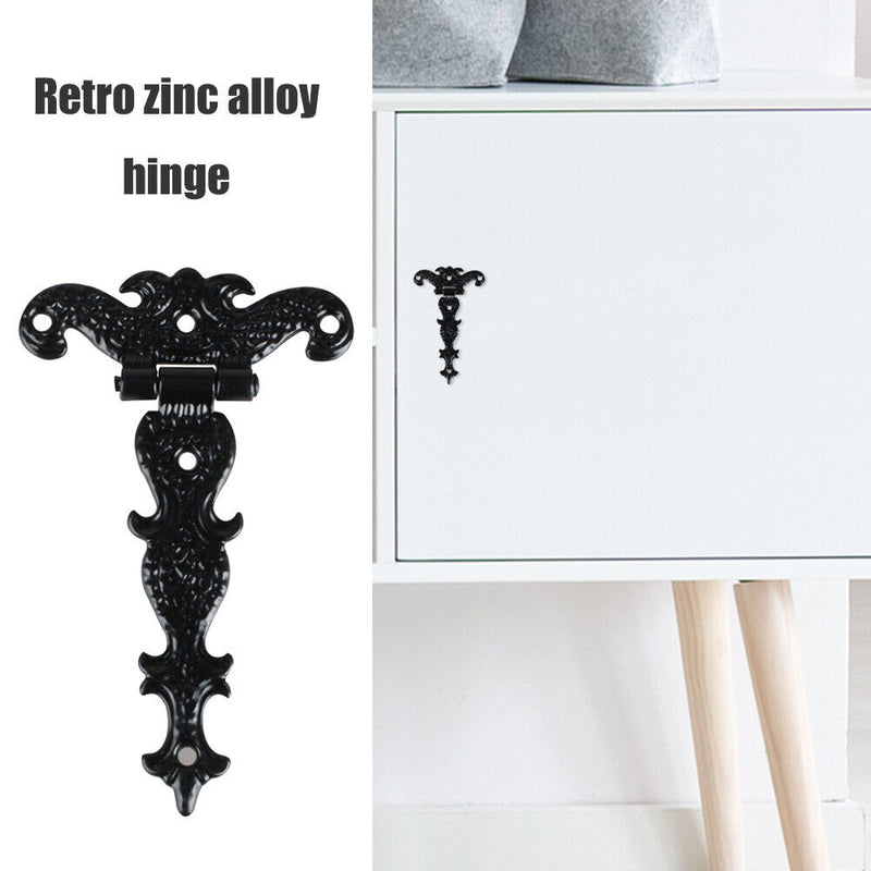 Retro Hinge Door Connector Zinc Alloy Drawer Furniture Hinge Door (Black) Newly