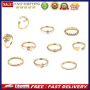 Fashion Hollow Diamond Moon Heart Leaf Ladies Ring Wedding Party Jewelry Gift