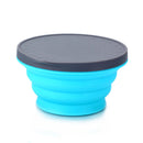 720ML Portable Silicone Bowls Lunch Box with Lid for Camping (Sky Blue) Newly