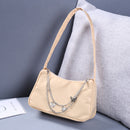 Fashion Women Pure Color Butterfly Chain Underarm Bag Handbag (Light Khaki)