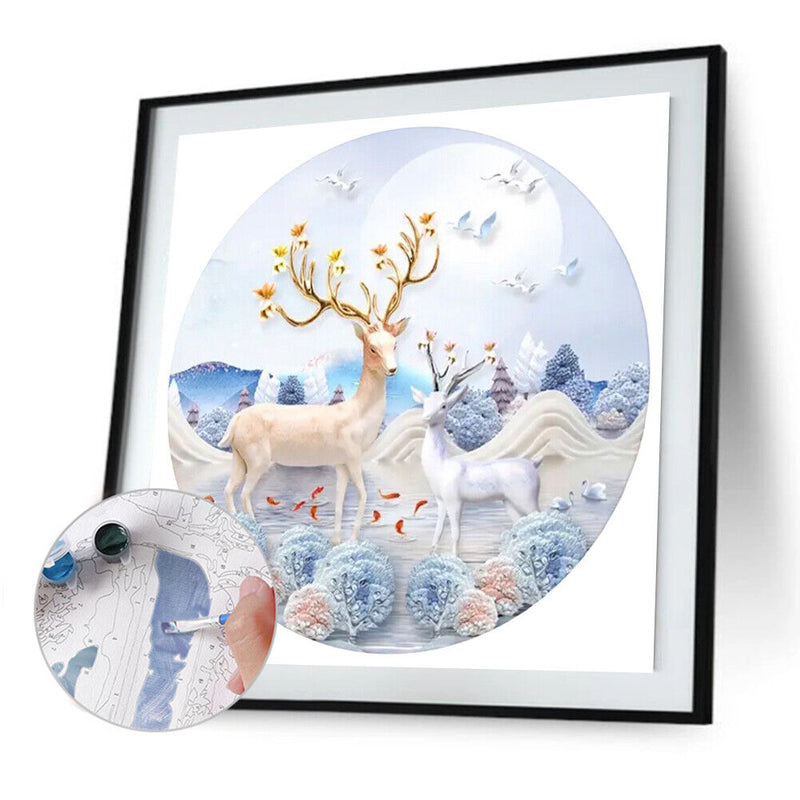 Digital Paint Circular Pattern Painted By Numbers Canvas