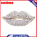 UEB Sexy Elegant Women's Crystal Lips Costume Brooches Creative Kiss Pin Schmuc