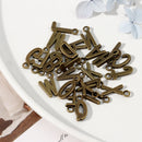 Making 26 Letters Small Charm Bracelet Beads Letter A-Z Charms Necklace Pendant