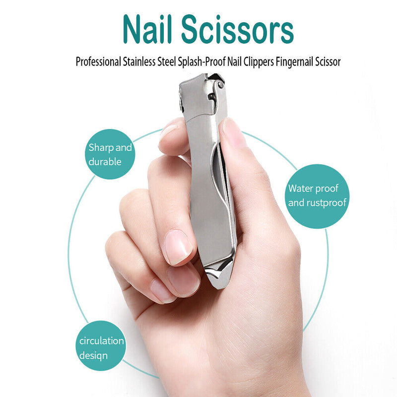 Stainless Steel Splash-Proof Nail Clippers Fingernail Scissors Toenail Cutter