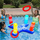 Inflatable Cross Ring Water Game Float Swim Pool Play Toys with 4 Circles